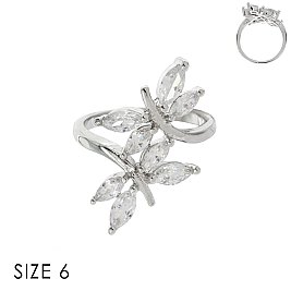 CUBIC ZIRCONIA BUTTERFLY RING SLR1703SI