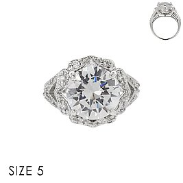 CUBIC ZIRCONIA ENGAGEMENT STYLE RING SLR1705SI