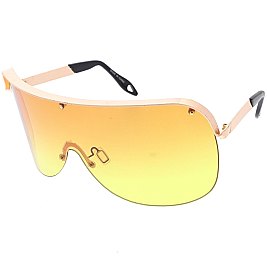Pack of 12 Half Frame Shield Sunglasses
