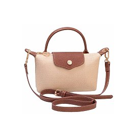Straw LOGO Flap Crossbody Bag