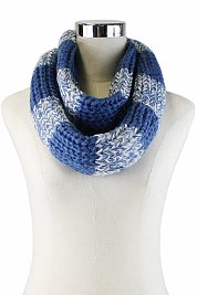 wholesale Two Tone Knitted Infinity Warm Winter Scarves