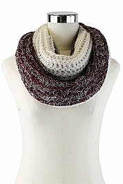 Pack of (12 Pieces) Assorted Color Stylish Multi Tone Mohair Knitted Infinity Scarves FM-SCF734