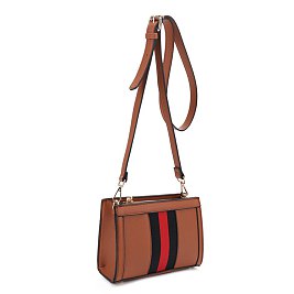 Trim Accent Crossbody Bag brown