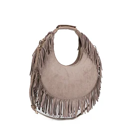 Round Shape Fringe Hobo Bag