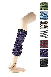 Pack of Assorted 12 pcs Glittery Fashion Leg Warmers