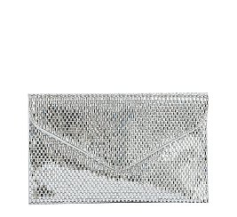 Rhinestone Mesh Envelope Clutch