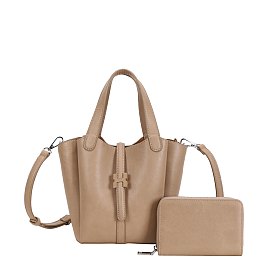 Buckled Tote / Shoulder Bag with Wallet