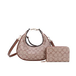 2-in-1Oval Monogram Satchel / Cross-body Bag With Wallet