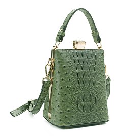 Structured Frame Croc Satchel Cross-Body