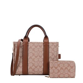 2-IN-1 Oval Print Quality Satchel Wallet Set