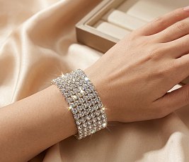 Crystal Rhinestone Covered Stretch Bracelet