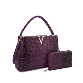 2- In-1 Croc -V- Emblem Bucket - Shoulder bag + Wallet