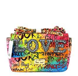 GRAFFITI QUILTED  LOVE CROSSBODY BAG