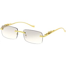 Pack of 12 Leopard Temple Iconic Rimless Sunglasses Set