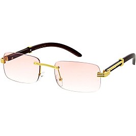 Pack of 12 Metal-Plastic Temples Rimless Sunglasses Set