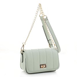 Chevron Quilted Turn Lock Crossbody