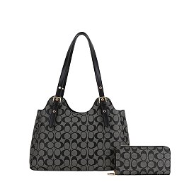 2-in-1 Oval Design Satchel Wallet Set