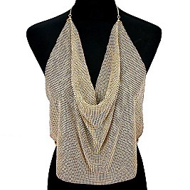 SEXY HALTER RHINESTONE TOP 15" LARGE