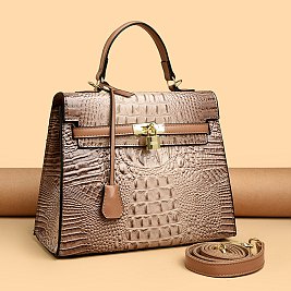 High Quality Croc Padlock Satchel Handbag