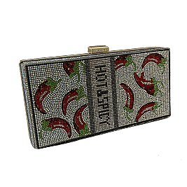 HOT Chilly Peppers Rhinestone Clutch