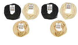 Pack of 6 Infinity Jersey Scarves - Four Season