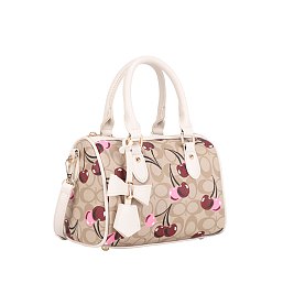 Oval Cherry Print Satchel