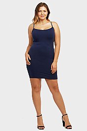 PACK OF 6 PIECES LADIES LONG POLY CAMISOL PLUS SIZE MUCM901X