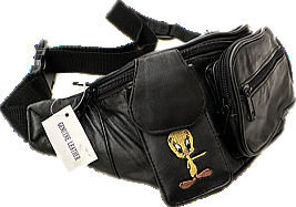 Leather FannyPack Adorable Embroidered