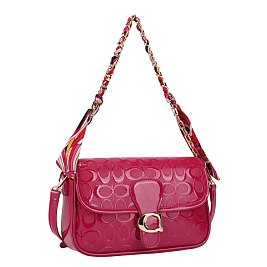 Oval Pattern Print Scarf with Chain Handle Crossbody Bag