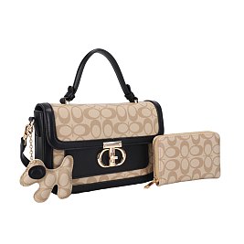 WHOLESALE Monogram Satchel Set + KeyChain Charming & Wallet