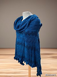 Droped Neck Couture Soft Knit Poncho