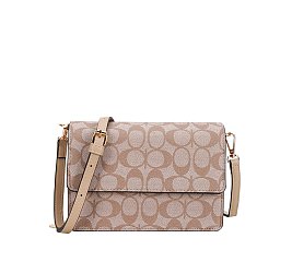 Oval Pattern Print Multi-Compartment Crossbody Bag