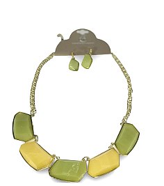 Fashion Agate Gemstone Bib Necklace Set