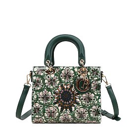 Patent Flower Pattern Satchel / Cross-body Bag