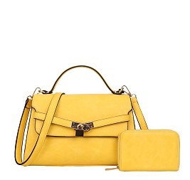 2- in 1 Padlock Satchel Wallet Set