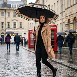 Automatic Plaid Umbrella