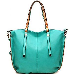 LARGE SIZE CHAIN ACCENTED TOTE BAG