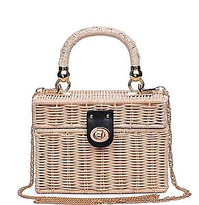 KONA NATURAL WOVEN 2-WAY BOXY BAG