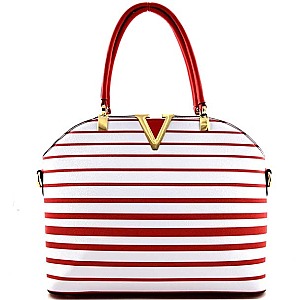 Refined Striped Pattern Spacious Tote Bag