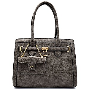 Accent Padlock Tote With External Mini Bag