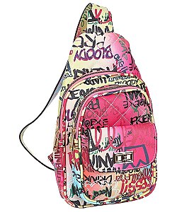 Fashion Graffiti Print Chest Bag, Trendy Crossbody Sling Bag