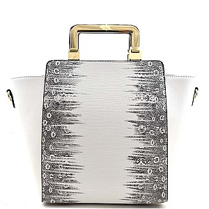 Divine Lizard Skin Print Trapeziod Shape Satchel
