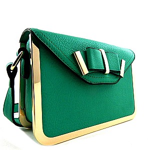 Bow Accent Metal Frame Cross Body Bag