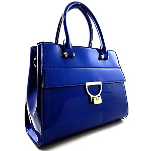 Buckle Lock Accent Patent High Quality Satchel
