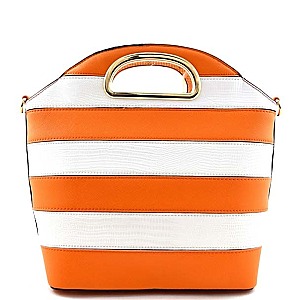 Bright Color Stripes Snake Print Satchel