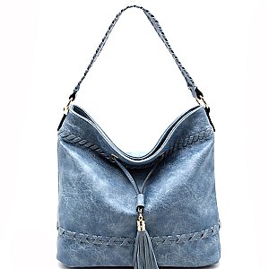 87236-LP Tassel Accent Stitch Detail Hobo