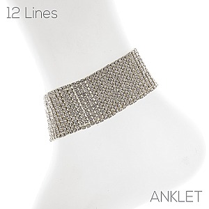 12 Line CRYSTAL TRENDY CHAIN ANKLET