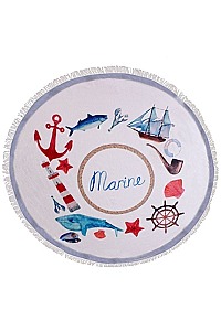 FRINGE ROUND BEACH TOWEL MARINE FM-AO235
