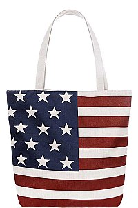 US FLAG PRINT CANVAS TOTE BAG