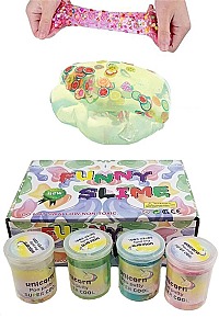 PACK OF 12 MULTI COLOR CRYSTAL SLIME D.I.Y CRYSTAL MUD with confeti FM-ATO885